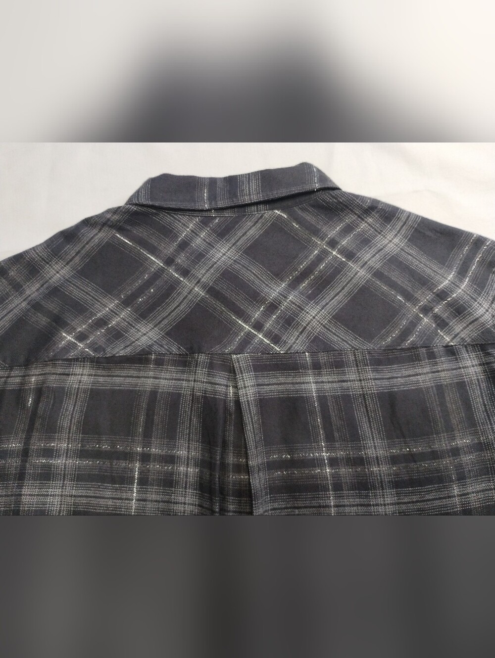 Maurices Charcoal Plaid Button-Up Shirt Size 0x - Picture 8 of 11